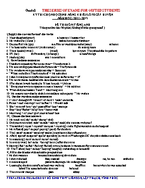 Đề thi chọn học sinh năng khiếu Tiếng anh lớp 8 - Năm học 2011-2012 - Trường THCS Liễn Sơn